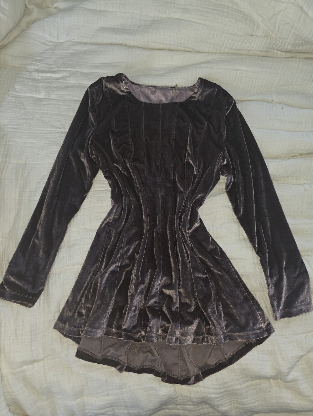 Women's Velvet Long-Sleeve Tunic - Mauve